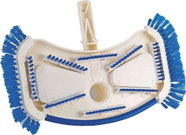 Aspirafango ovale con setole laterali per piscina, spazzola di pulizia fondo con snodo
