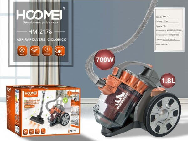 Aspirapolvere-A-Cilindro-Ciclonico-Scopa-Elettrica-700w-Senza-Sacchetto-Compatto
