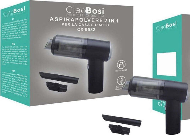 Aspirapolvere A Pistola 2 In 1 Casa Auto Ricaricabile Usb Con Led 8 Watt Cx-9532 Casa e cucina/Aspirapolvere e pulizia di pavimenti e finestre/Aspirapolvere/Aspirabriciole e aspirapolvere portatili Trade Shop italia - Napoli, Commerciovirtuoso.it