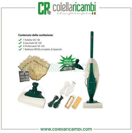 Aspirapolvere Vorwerk Folletto Kobold VK130/131 + Battitappeto EB350 Rigenerato