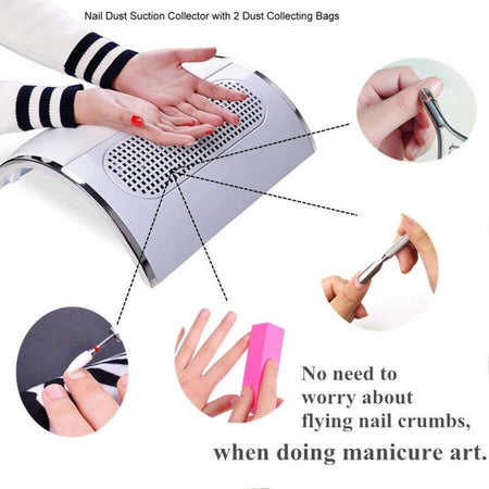 Aspiratore-3-Ventole-Cromo-Polvere-Polveri-Ricostruzione-Unghie-Nail-Art-Cuscino
