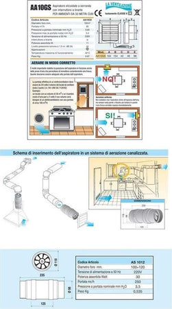 Aspiratore elettrico assiale per cappe e tubi di canalizzazione 30 w Fai da te/Prodotti per la costruzione/Riscaldamento e raffreddamento/Registri griglie e sfiatatoi La Zappa - Altamura, Commerciovirtuoso.it