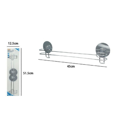 Asta Barra Porta Asciugamani 45 Cm Montaggio A Parete Bagno Con Biadesivo 79845