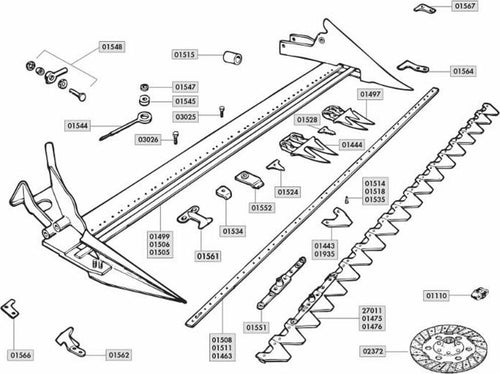 Asta forata 15 sezioni adattabile a Bcs 580207073. Confezione da 1pz