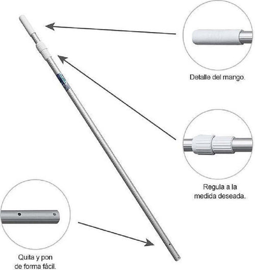 Asta Manico Telescopico 240cm In Allumino Per Retino Pulizia Della Piscina 42398 Giardino e giardinaggio/Piscine vasche idromassaggio e accessori/Filtri pompe e accessori/Accessori e parti Trade Shop italia - Napoli, Commerciovirtuoso.it