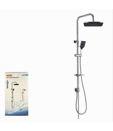 Asta Saliscendi Cromata Colonna Doccia Soffione Fisso Doccetta Portasapone 87307