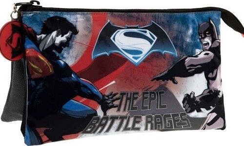Astuccio-3-Posti-Chiusura-Zip-Portapenne-Matite-Pvc-Neceser-Batman-Vs-Superman