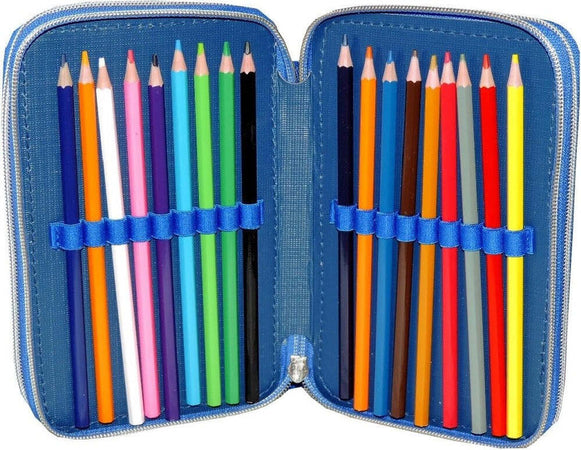Starplast - Astuccio scolastico con 2 cerniere, 2 scomparti, grande Starplast - Astuccio scolastico con 2 cerniere, 2 scomparti, grande