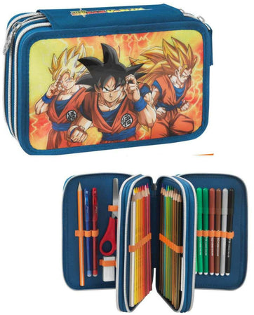 Astuccio 3 zip dragon ball nero/rosso/giallo