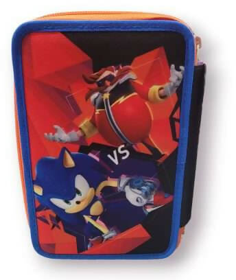 Astuccio 3 Zip Sonic Prime per La Scuola per Bambini Seven