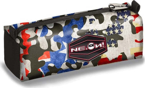 Astuccio-Bauletto-Neon-Gut-Camo-Bandiera-Americana-Singola-Zip-Scuola-Ragazzi