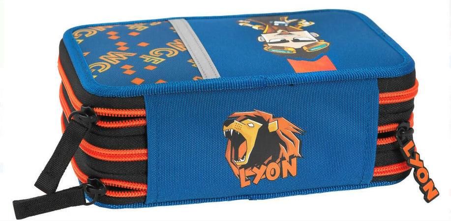 Astuccio Corredo 3 Zip Lyon Gamer per La Scuola Completo Franco Cosimo Panini