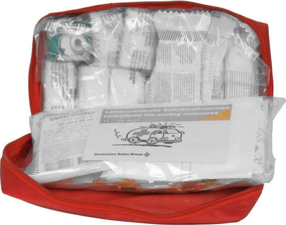 Astuccio di pronto soccorso per auto Soft Bag DIN 13164B - 25x15x7 5 cm - rosso - PVS Salute e cura della persona/Prodotti per la medicazione/Pronto soccorso/Kit di pronto soccorso/Casa e lavoro Eurocartuccia - Pavullo, Commerciovirtuoso.it