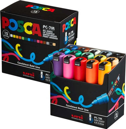 Astuccio marcatore Uni Posca PC7M - punta tonda large 4 5 - 5 5 mm - colori assortiti - Uni Mitsubishi - conf. 15 pezzi Cancelleria e prodotti per ufficio/Penne matite scrittura e correzione/Marcatori ed evidenziatori/Pennarelli indelebili e marcatori Eurocartuccia - Pavullo, Commerciovirtuoso.it