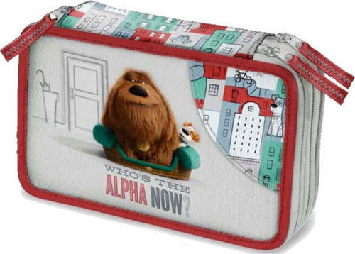 Astuccio-Pets-Metropolitan-Gut-Cane-3-Zip-Triplo-Accessoriato-Scuola-Bambini