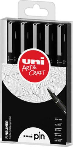 Astuccio Pin fineliner - nero - Uni Mitsubishi - conf. 5 pezzi Cancelleria e prodotti per ufficio/Penne matite scrittura e correzione/Penne e ricariche/Penne a punta porosa Eurocartuccia - Pavullo, Commerciovirtuoso.it