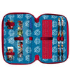 Astuccio Portapastelli Scuola 3 Zip Avengers Accessoriato Con Pastelli Pennarelli