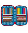 Astuccio Portapastelli Scuola 3 Zip Avengers Accessoriato Con Pastelli Pennarelli