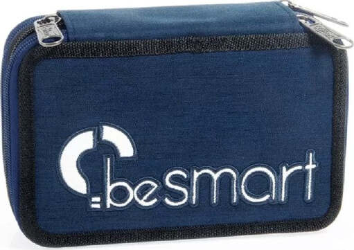Astuccio-Portapastelli-Triplo-York-Blu-Navy-Be-Smart-Portapenne-Accessori-Scuola