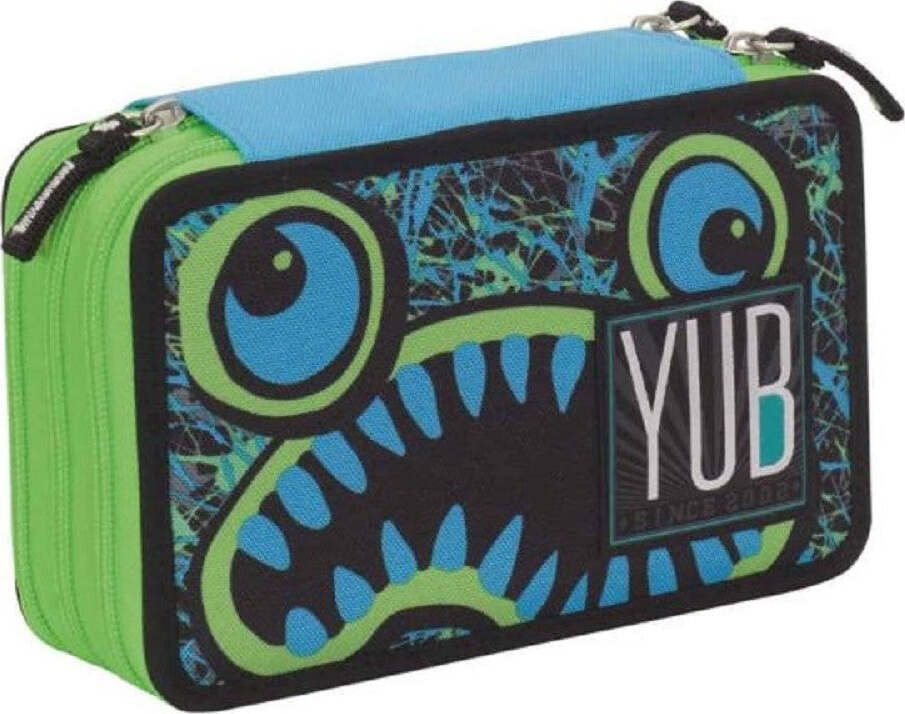 Astuccio Portapastelli Yub Seven 3 Zip Svalvolati Boy Blu Verde In Polyestere commercioVirtuoso