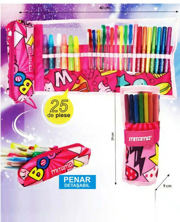 Astuccio roll penne glitter25 pz. mitama - seven