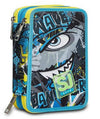 Astuccio Sj Triplo Boy Seven Astuccio per La Scuola 45 Pezzi per Bambini