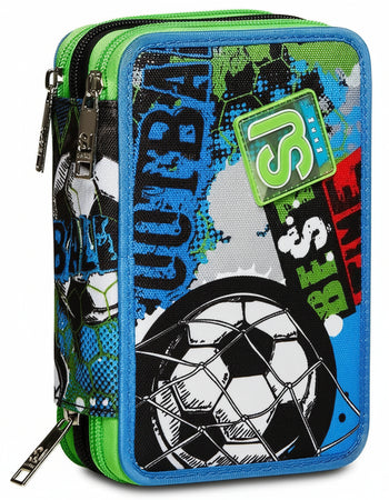 Astuccio Sj Triplo Boy Seven Astuccio per La Scuola 45 Pezzi per Bambini