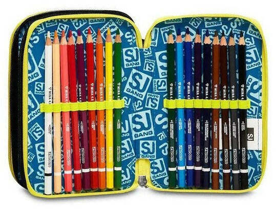 Astuccio Sj Triplo Boy Seven Astuccio per La Scuola 45 Pezzi per Bambini