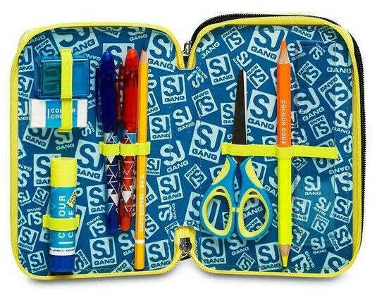 Astuccio Sj Triplo Boy Seven Astuccio per La Scuola 45 Pezzi per Bambini