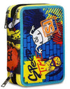 Astuccio Sj Triplo Boy Seven Astuccio per La Scuola 45 Pezzi per Bambini