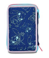 Astuccio Stitch E Lilo 3 Zip Per Scuola Elementare Completo Di Accessori Seven
