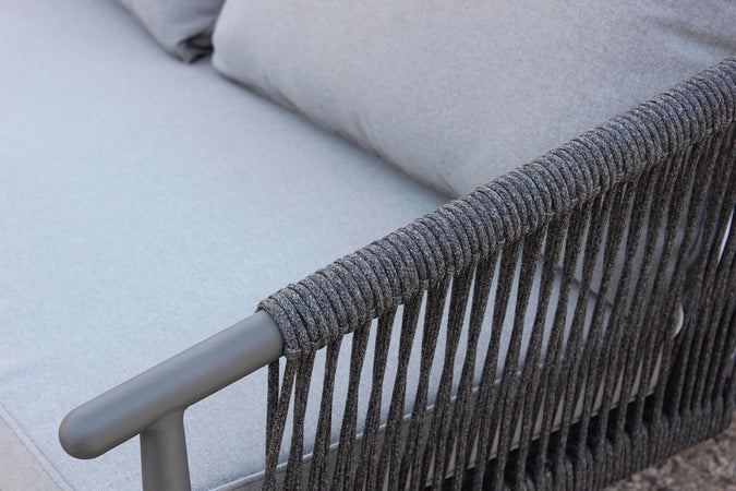 Salottino moderno per esterno "Bora Bora" in alluminio con corde da giardino