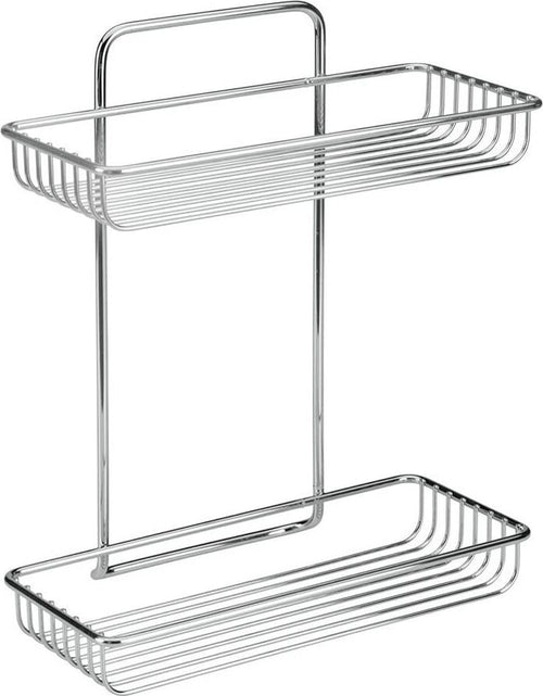 ATLANTIS---MENSOLA-RETTANGOLARE-A-2-LIVELLI-CROMATA-26-x-12-x-32-cm
