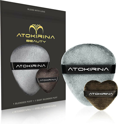 Atokirina Blender Puff 2.0 Beauty Blender 2x Applicatori per Trucco Fondotinta per Make-Up Perfetti Set Professionale Bellezza No Latex Tessuto Super Morbido Bordi Soft Atokirina Beauty