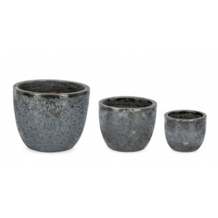 Set 3 PortaVaso Duyen Svas in terracotta smaltata per uso interno ed esterno.