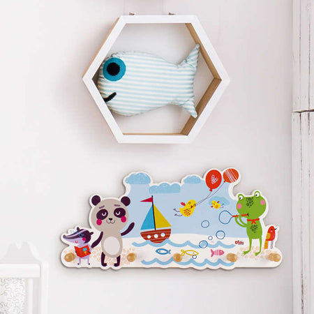 Attaccapanni - Happy Day at The Sea Da Parete per Cameretta Bambini