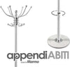 Attaccapanni-Appendiabiti-Piantana-In-Metallo-12-Ganci-Con-Portaombrelli-Bianco