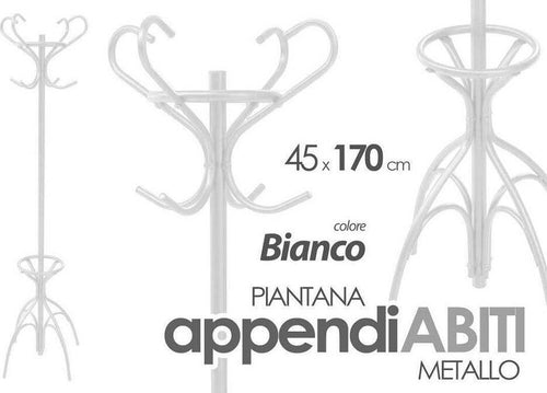 Attaccapanni Appendiabiti Piantana Metallo Bianco Ganci Moderno 45x170cm 756689 Casa e cucina/Arredamento/Ingresso/Appendiabiti Trade Shop italia - Napoli, Commerciovirtuoso.it