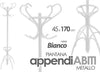 Attaccapanni-Appendiabiti-Piantana-Metallo-Bianco-Ganci-Moderno-45x170cm-756689
