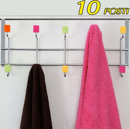 ATTACCAPANNI PER PORTA APPENDIABITI IN METALLO 10 POSTI POMELLI COLORATI 50X21CM Casa e cucina/Arredamento/Ingresso/Appendiabiti a parete Trade Shop italia - Napoli, Commerciovirtuoso.it