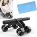 Attrezzo-Per-Addominali-Flessioni-Petto-Glutei-Spalle-4-Ruote-+-Tappetino-Fitness