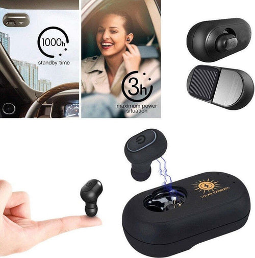 AURICOLARE BLUETOOTH CON BASE DI RICARICA SOLARE PER AUTO PANNELLO SOLARE  Trade Shop italia - Napoli, Commerciovirtuoso.it