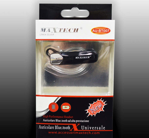 Auricolare Bluetooth Universale Cuffia Maxtech Au-bt007 Per Smartphone Cellulare Cuffie e Auricolari Trade Shop italia - Napoli, Commerciovirtuoso.it