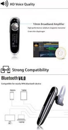 AURICOLARE BLUETOOTH V4.0 HD RICEVITORE TELEFONICO MICROFONO SMARTPHONE  Trade Shop italia - Napoli, Commerciovirtuoso.it