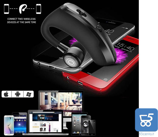 Auricolare Bluetooth Wireless Mono con Microfono HD CVC8.0 Riduzione del Rumore Ruotabile 270°