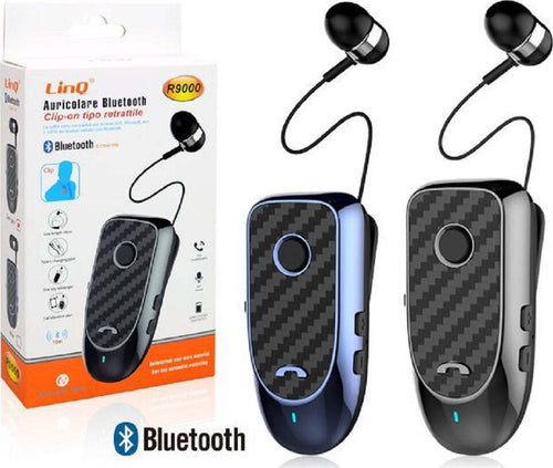 Auricolare Cuffie Stereo Bluetooth Con Clip-on Cavo Retrattile R9000 Microfono Elettronica/Cuffie auricolari e accessori/Cuffie/Cuffie In-Ear Trade Shop italia - Napoli, Commerciovirtuoso.it
