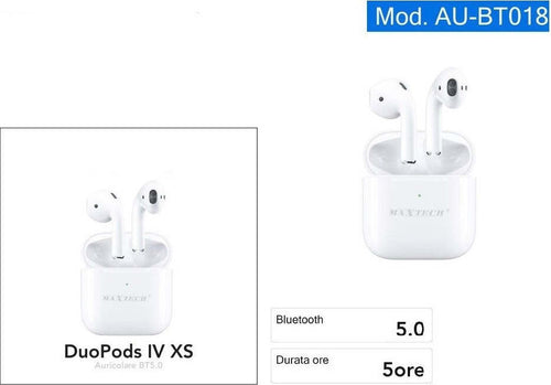 Auricolari Bt5.0 Bluetooth Stereo Cordless Duopods Iv Xs Smartphone Au-bt018 Elettronica/Cuffie auricolari e accessori/Cuffie/Cuffie In-Ear Trade Shop italia - Napoli, Commerciovirtuoso.it