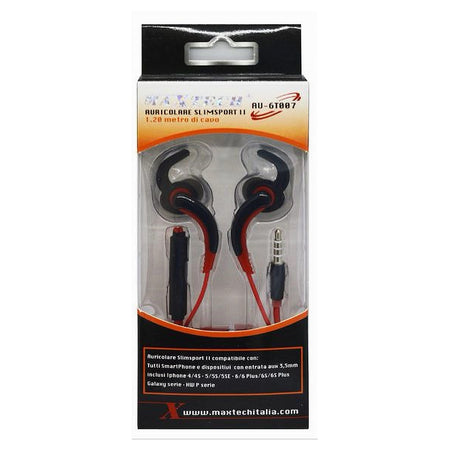 Auricolari Con Cavo 1.2mt Cuffie Aux3.5mm Orecchio Microfono Smartphone Au-6t007