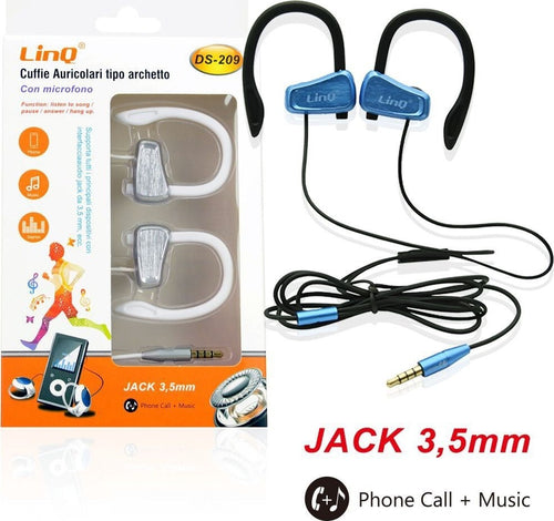 Auricolari Cuffie Archetto Ds-209 Microfono Smartphone Mp3 Sport Cavo Jack 3,5mm Elettronica/Cuffie auricolari e accessori/Cuffie/Cuffie In-Ear Trade Shop italia - Napoli, Commerciovirtuoso.it