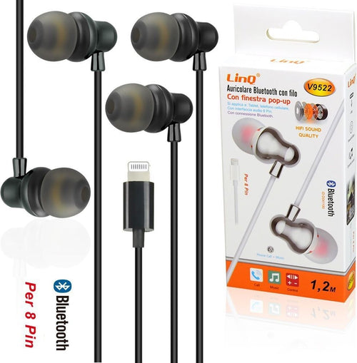 Auricolari Cuffie Bluetooth Stereo Filo 1.2mt Con Microfono Mp3 Lightning V9522 Elettronica/Cuffie auricolari e accessori/Cuffie/Cuffie In-Ear Trade Shop italia - Napoli, Commerciovirtuoso.it